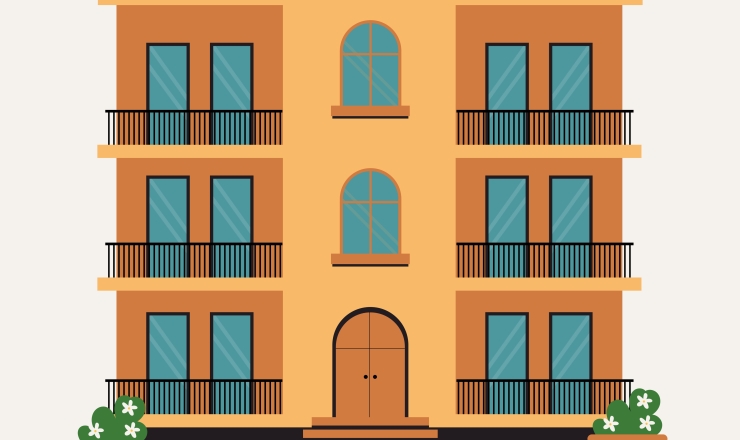 3 Story Building with balconies